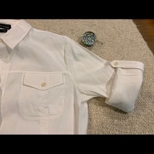 THEORY Bergdorf Goodman white blouse button down
